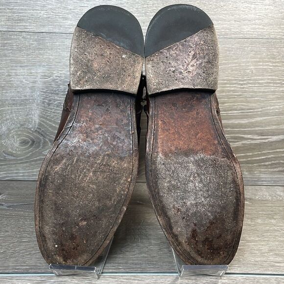 Frye Jayden Cross Strap Dark Brown Leather Women’s Sz 6B Side Zip Ankle Boots - Picture 7 of 14